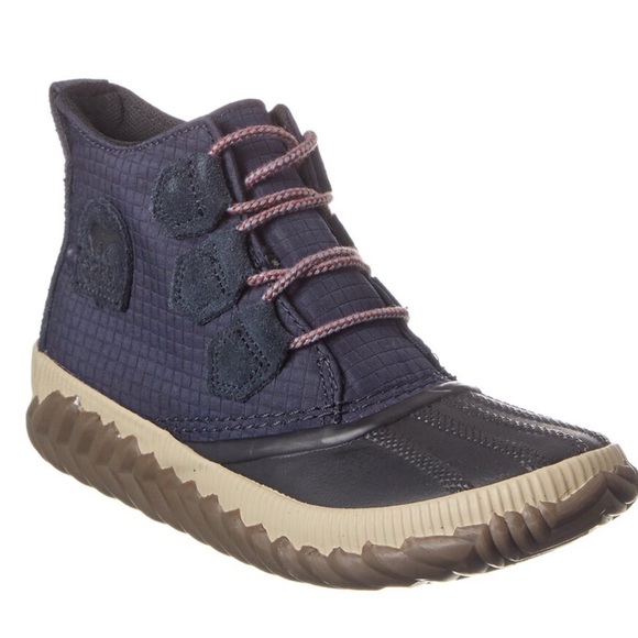 SOREL OUT N ABOUT Leather Rain Boot Navy Size: 7 - Picture 6 of 10